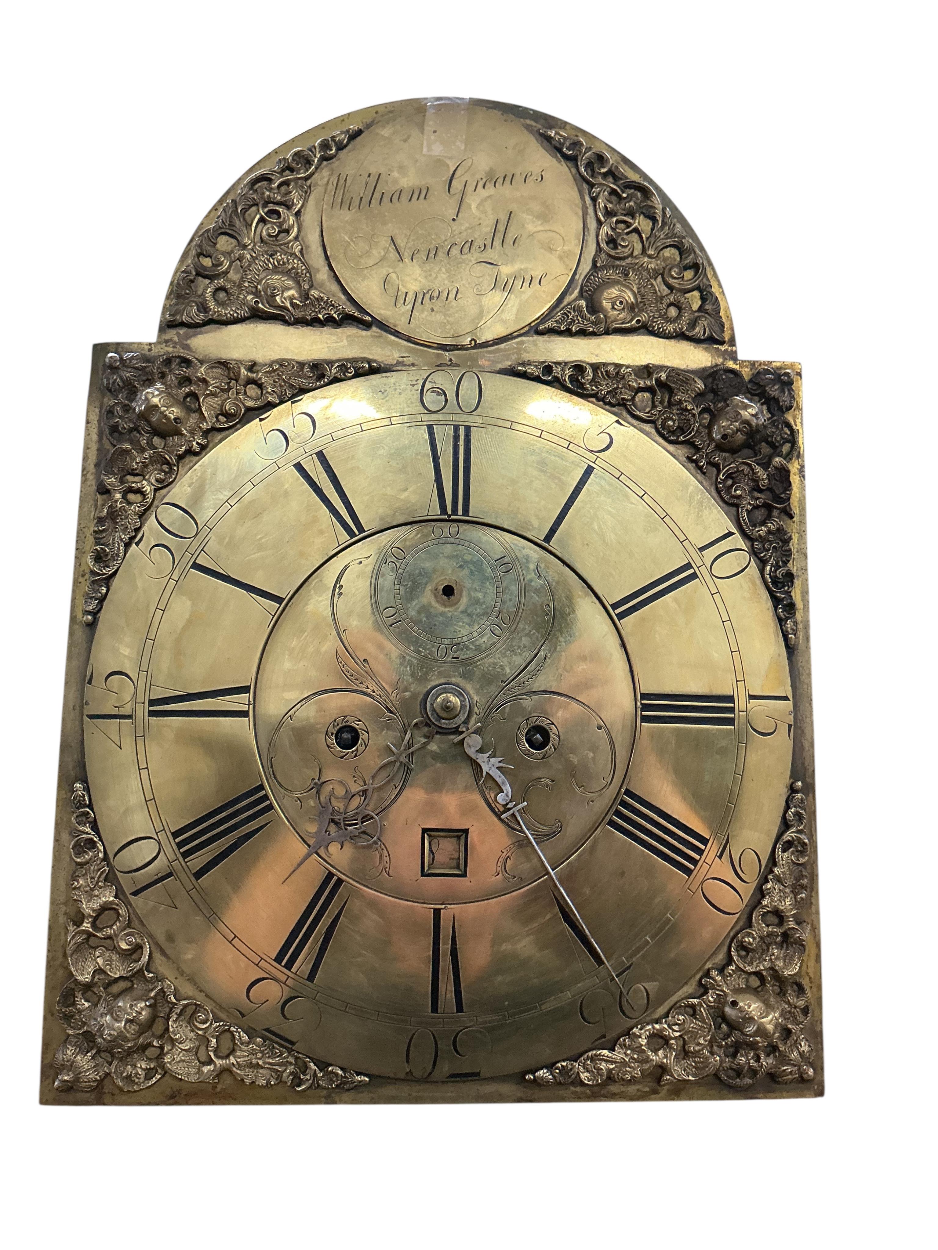 An early 19th century mahogany longcase clock by William Greaves, Newcastle upon Tyne, height 226cm
